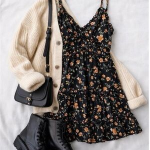 Reformation / Free People Inspired Floral Babydoll Mini Dress